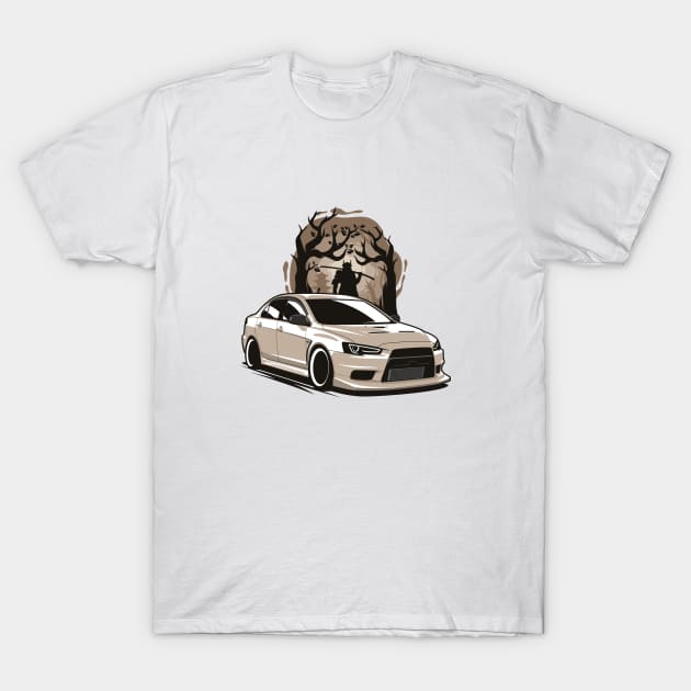 Brown Lancer EVO X T-Shirt by KaroCars